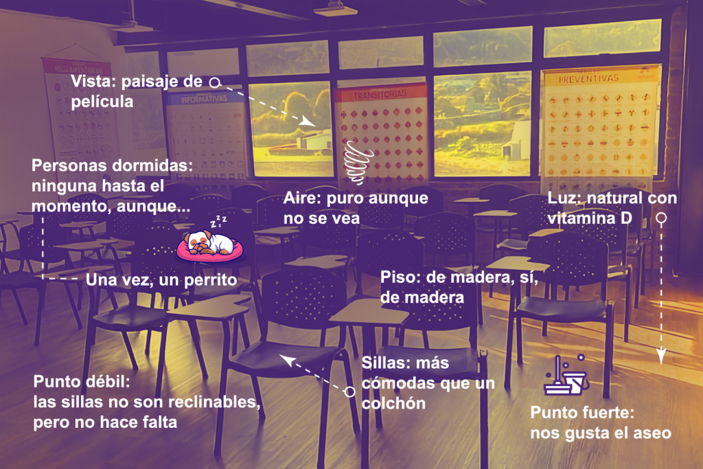 Salón de estudios de la Escuela de Conducción Ceafrank en Cota